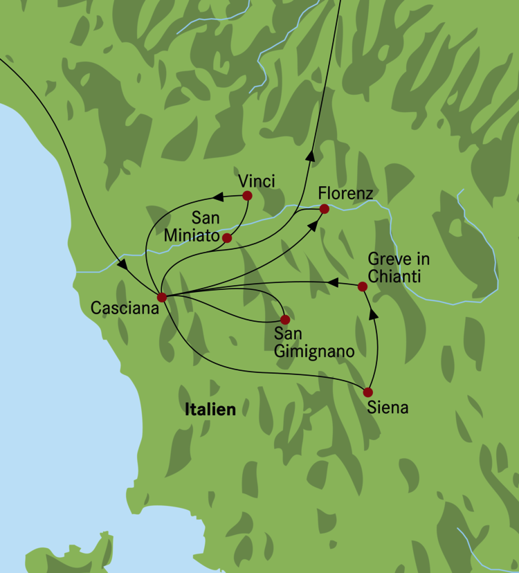 Deluxe-Busreise in die Toscana | Florenz | San Gimingano | Chianti