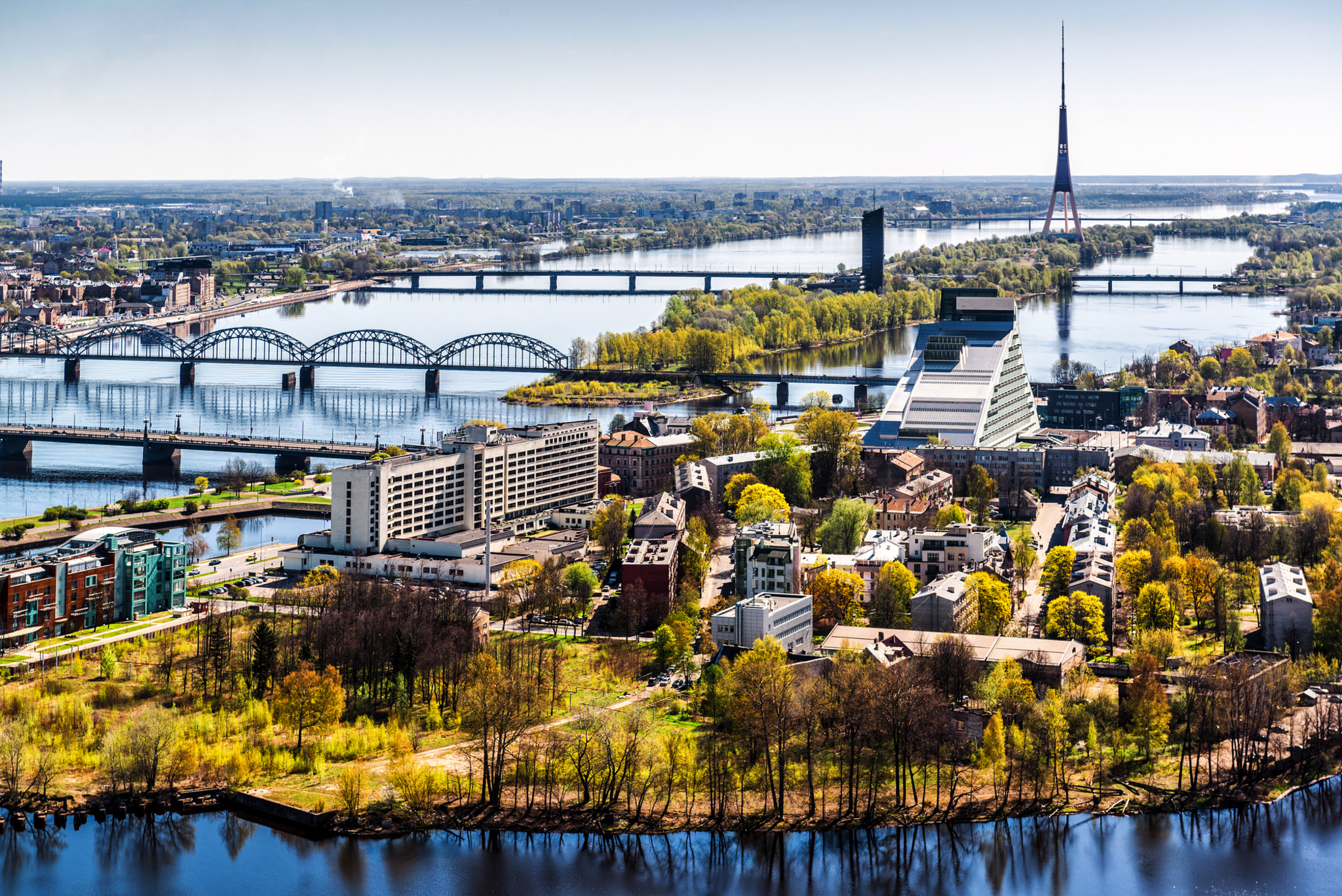 Blick über Riga, Lettland Bild