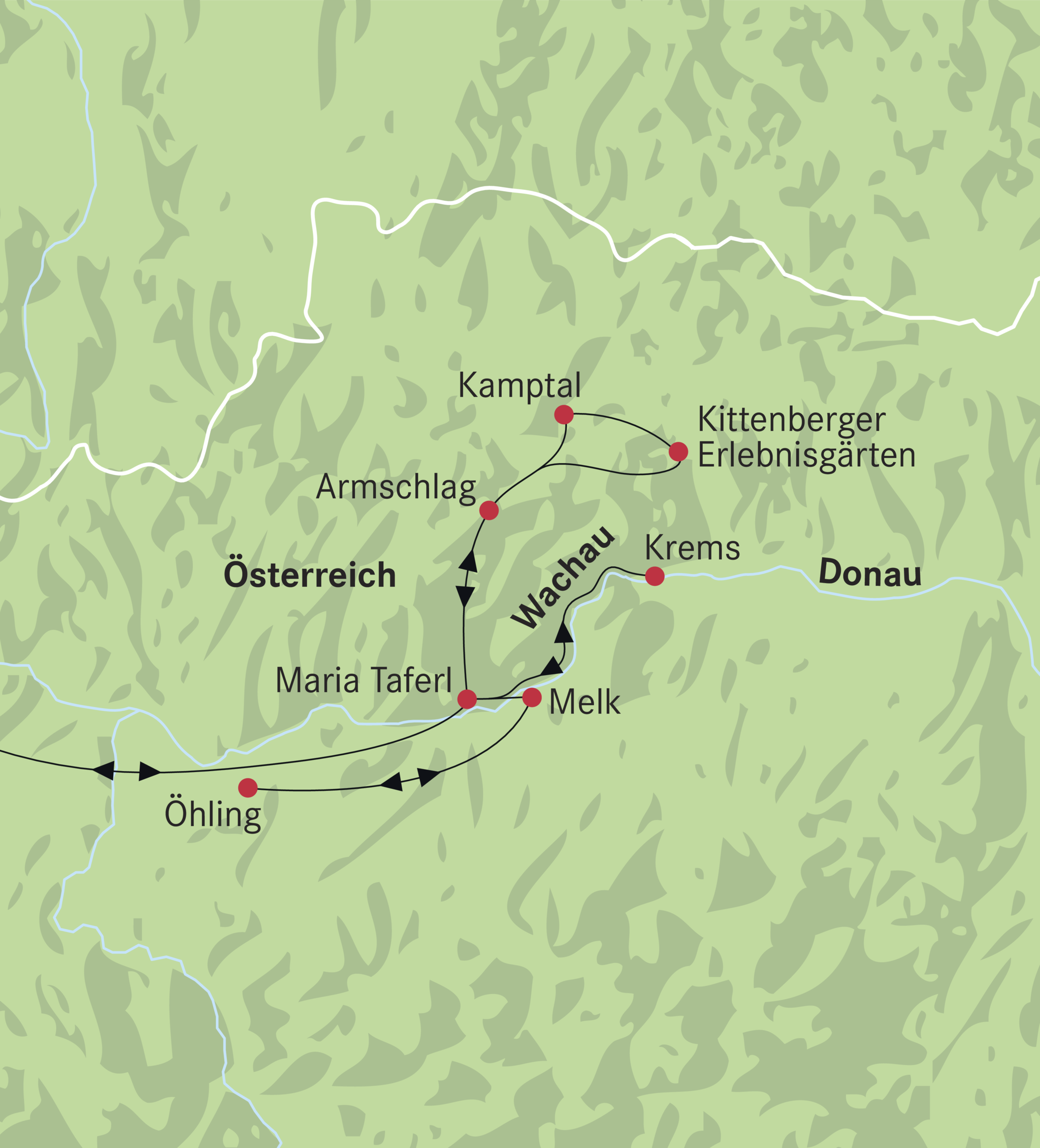 Karte Deluxe, Maria Taferl, Wachau, Krems, Melk, 2020