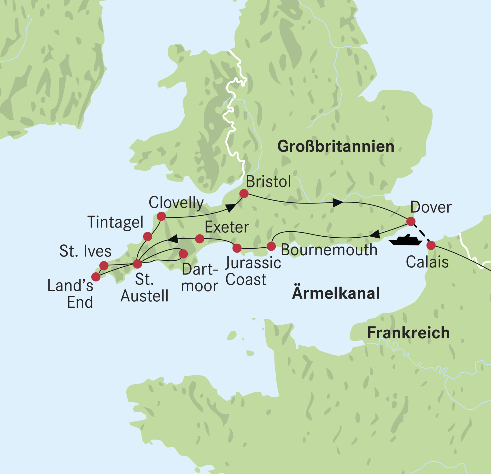 Karte Wandern Cornwall 2020 korrigiert