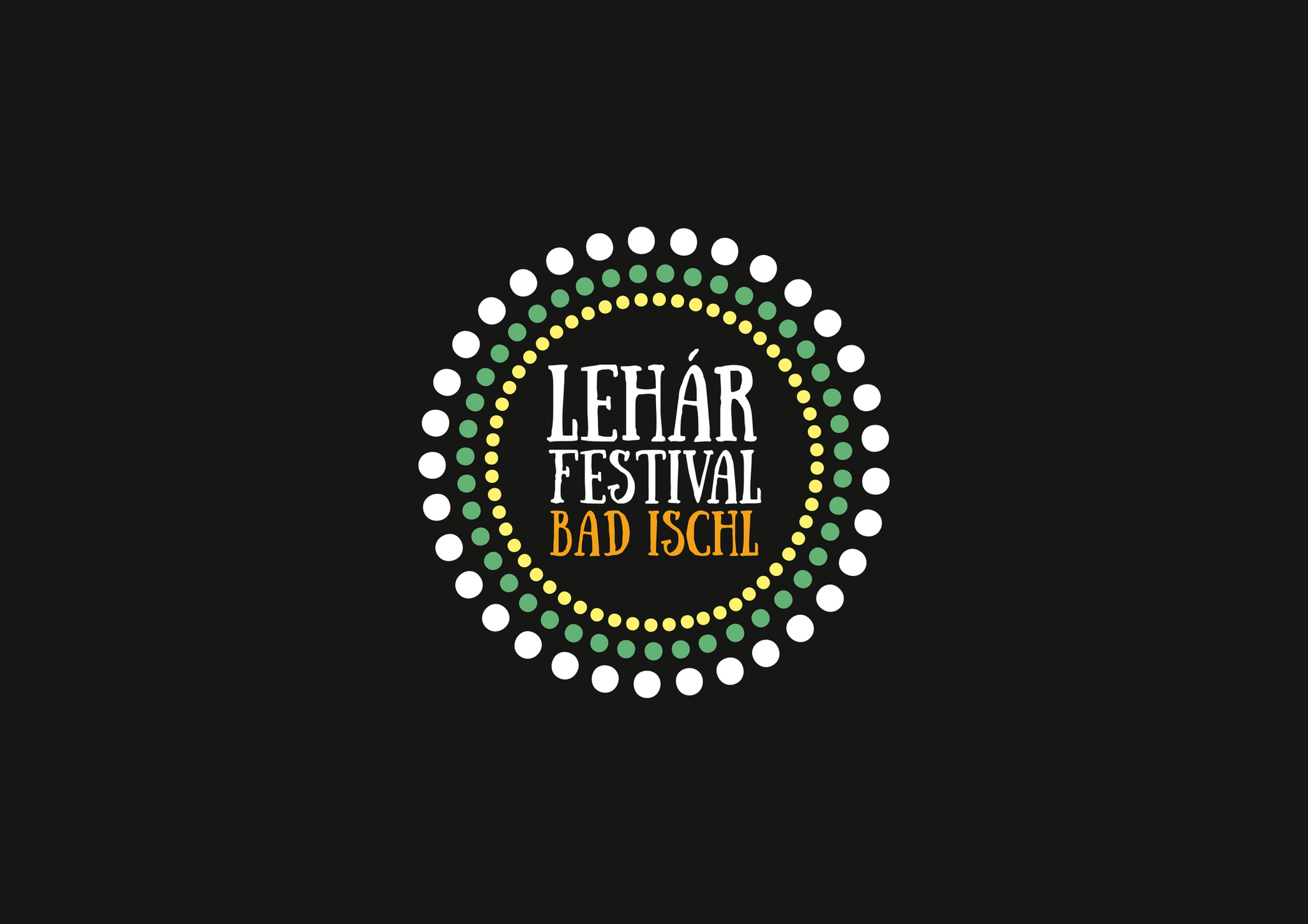 Lehár Festival Bad Ischl Logo auf schwarzem Hintergrund.