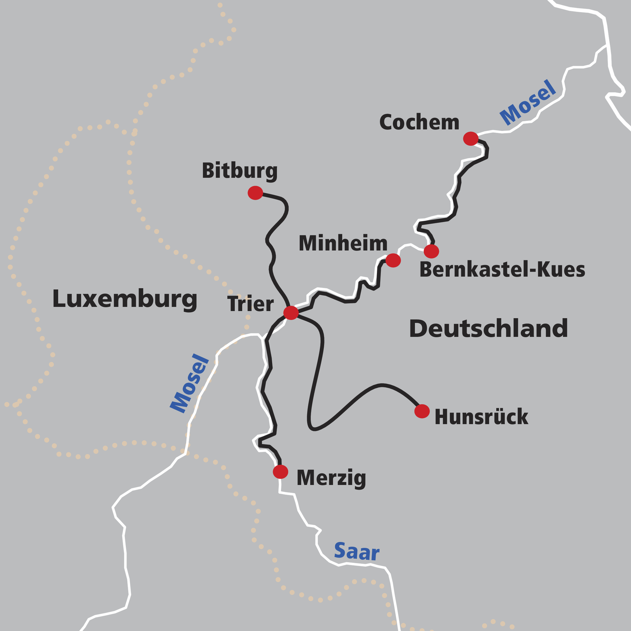 Karte Saar und Mosel