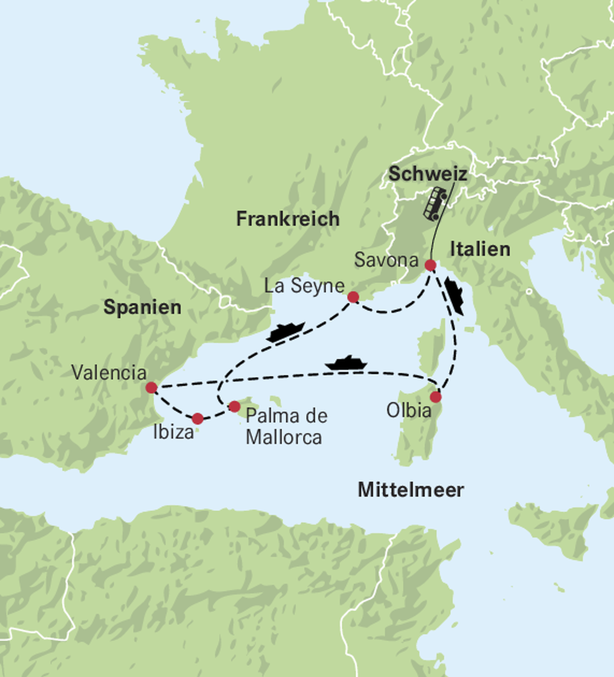 Karte Kreuzfahrt