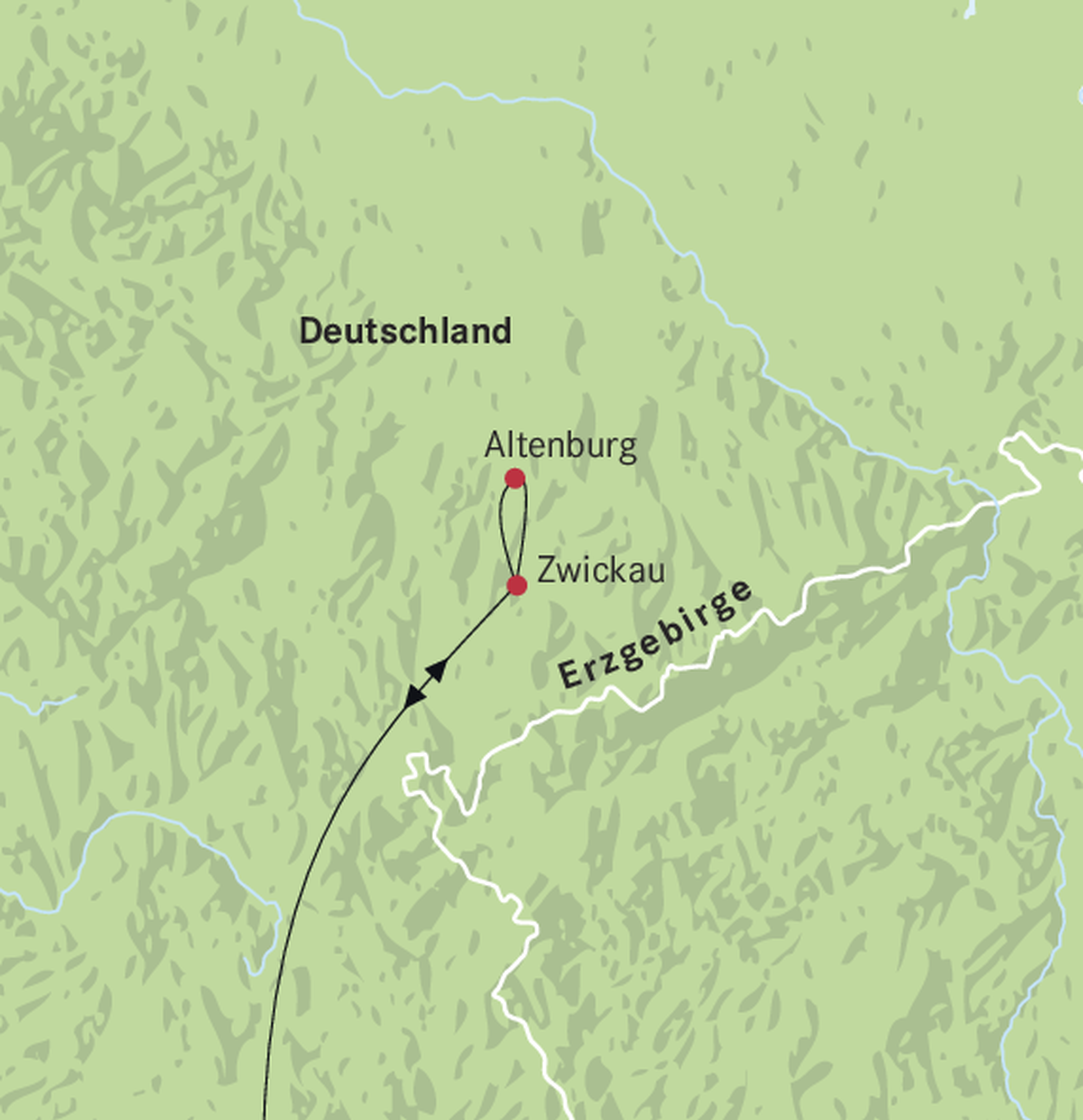 Karte Erzgebirge