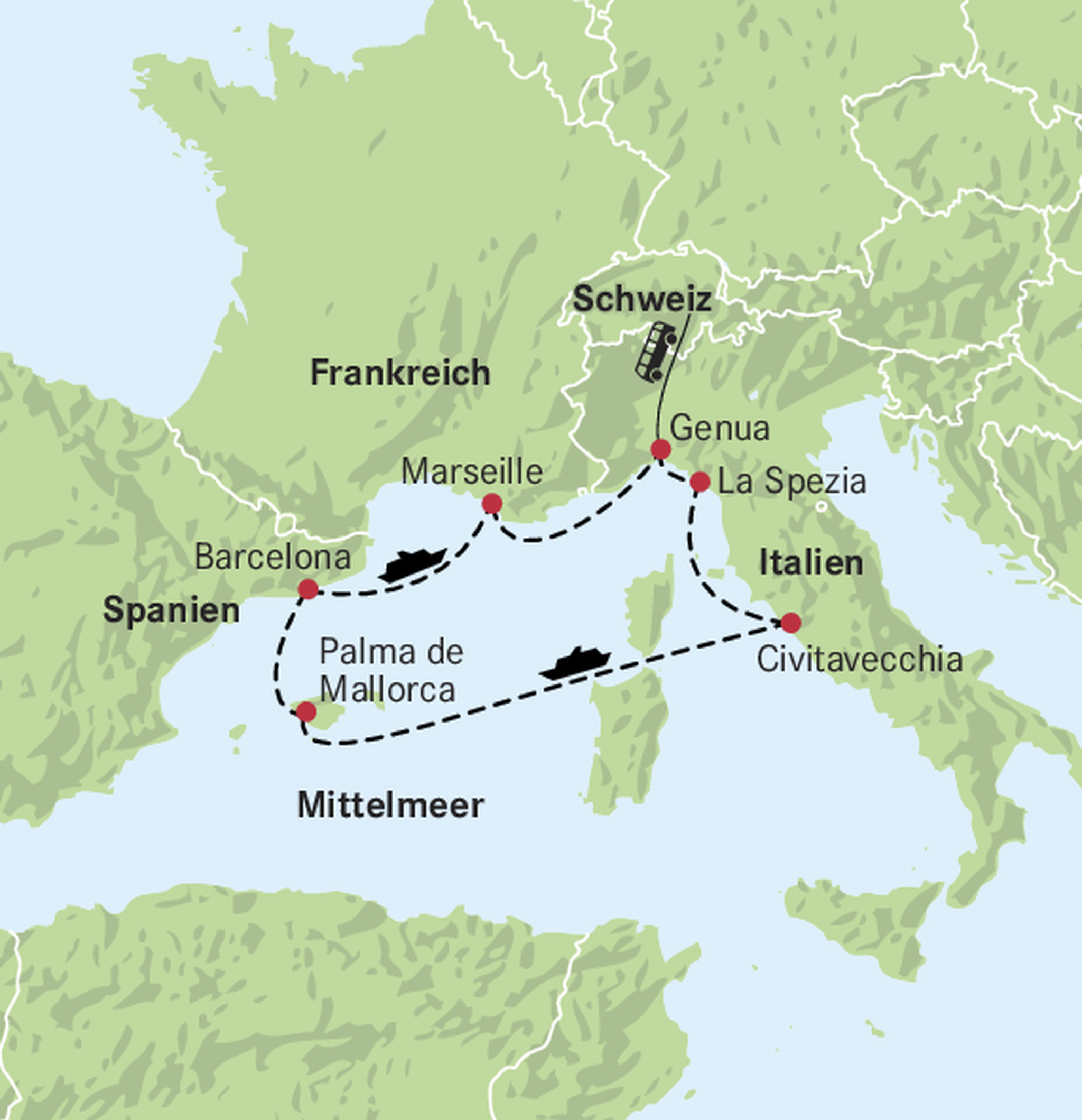 Karte Mittelmeer
