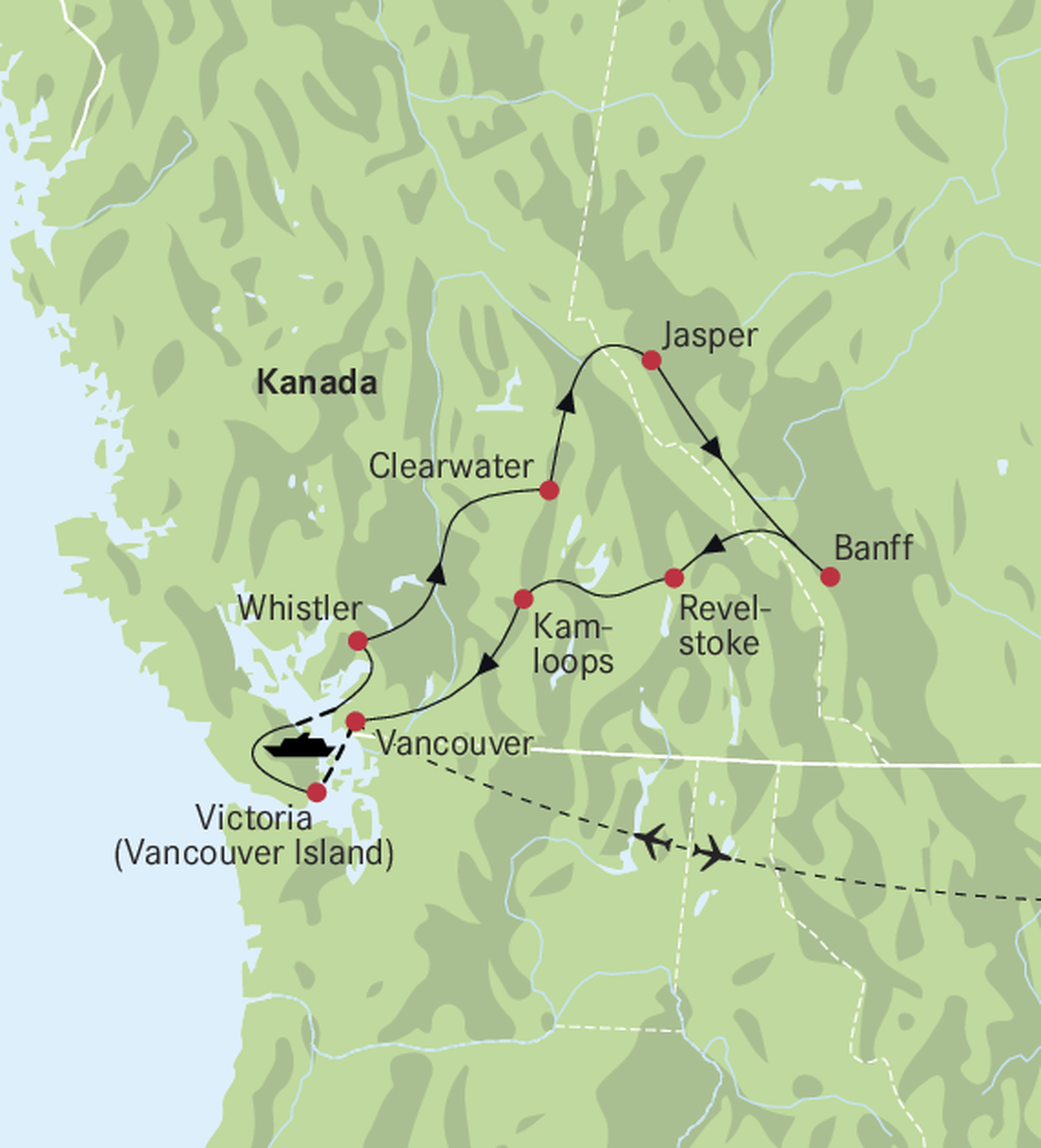Karte Westkanada