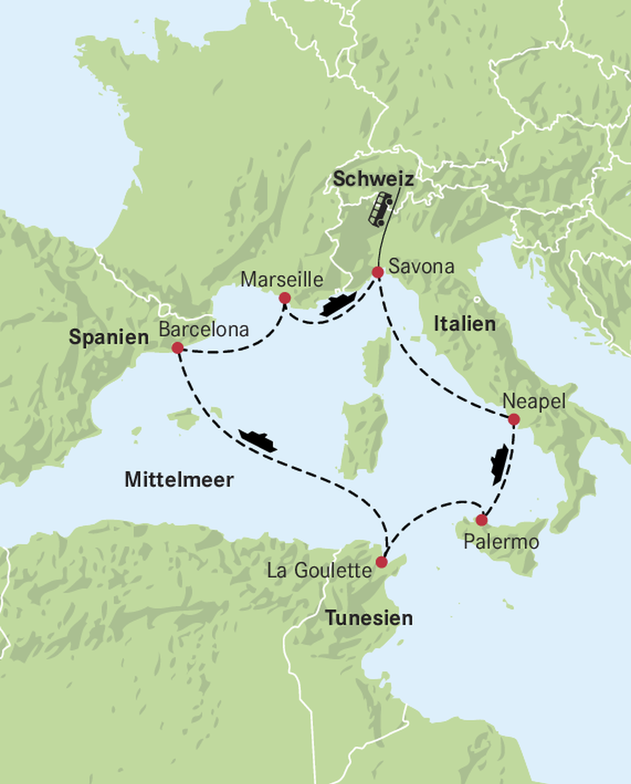 Karte Mittelmeer