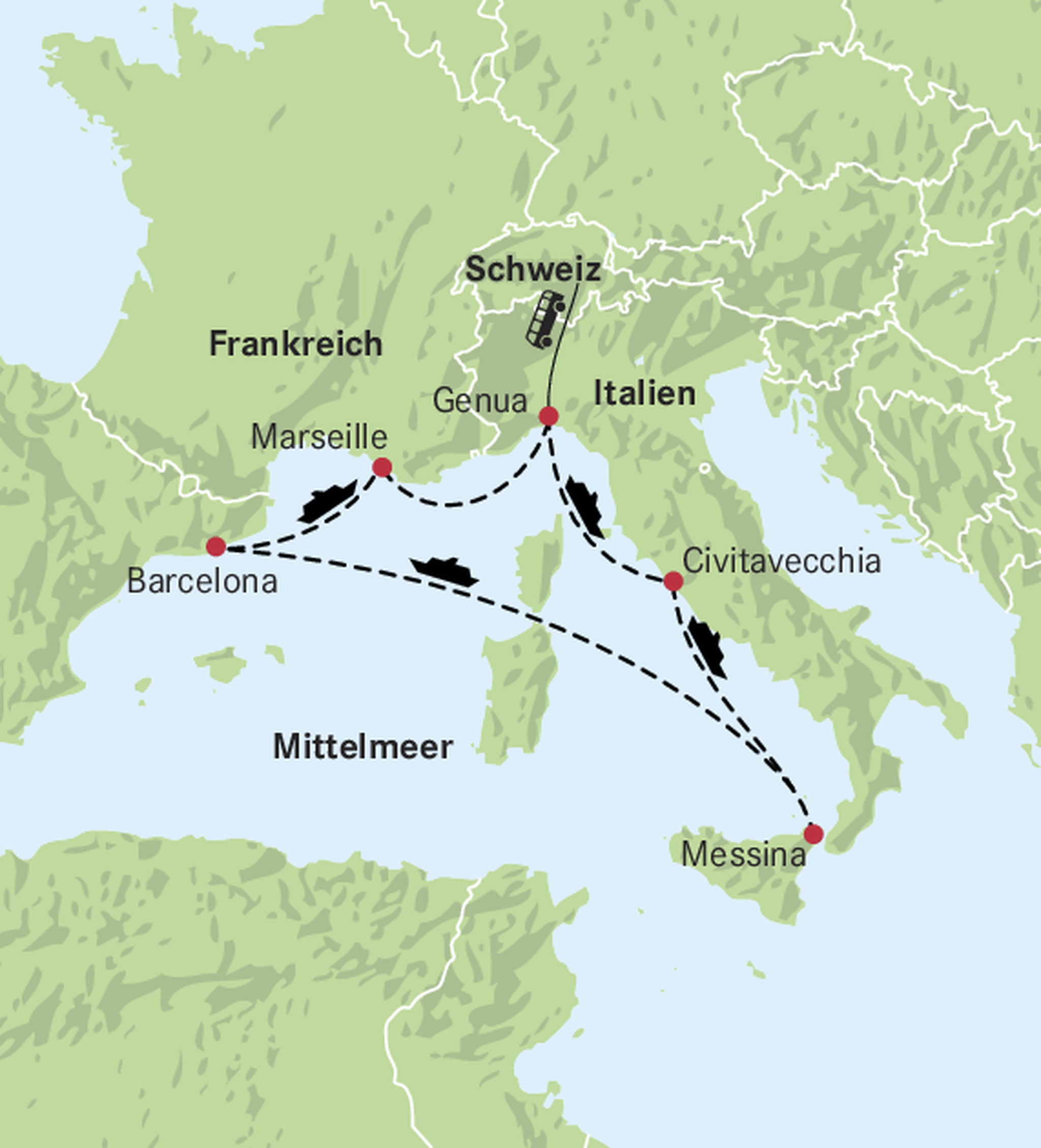 Karte Mittelmeer