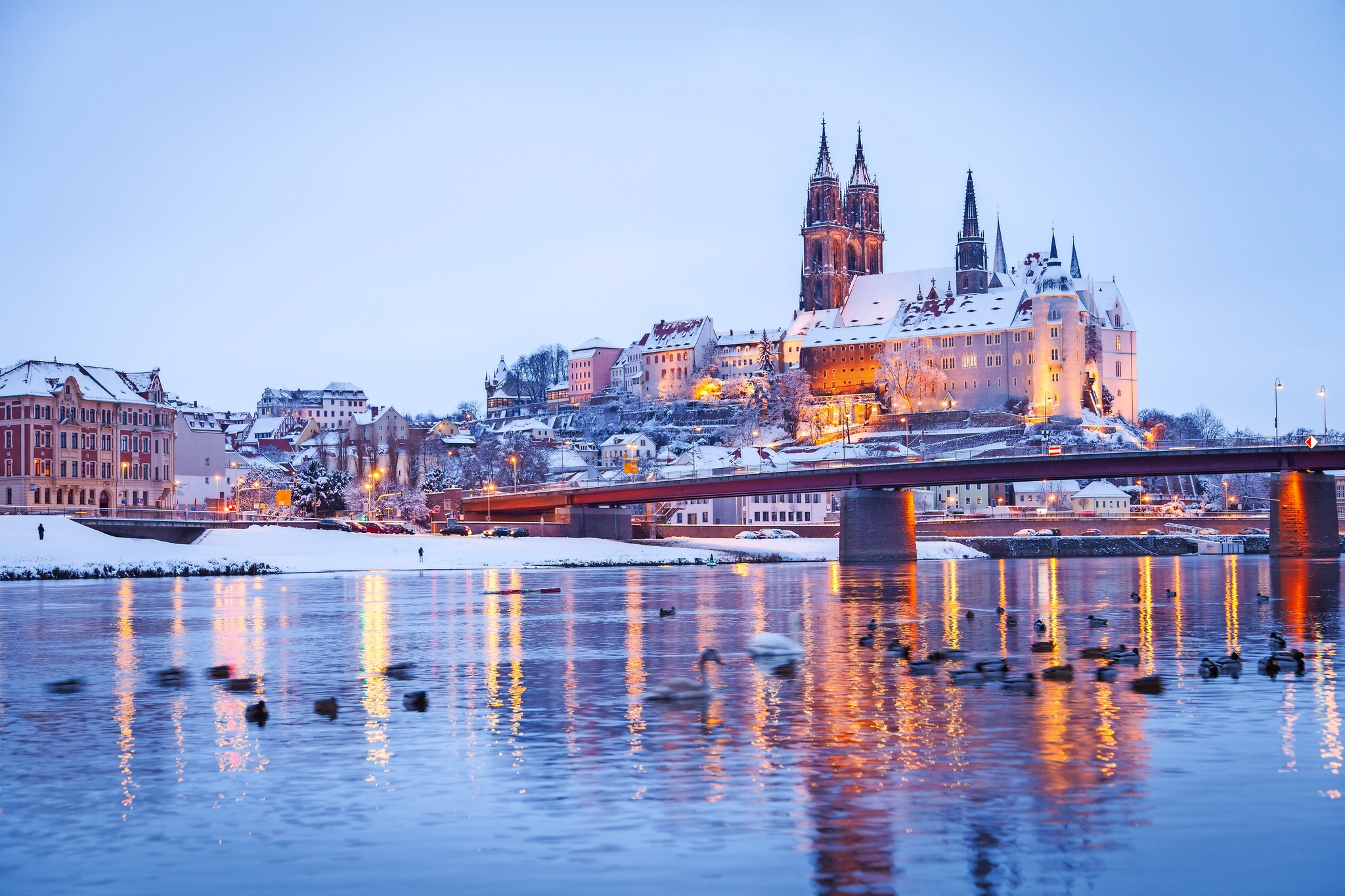 Meissen an der Elbe im Winter Bild